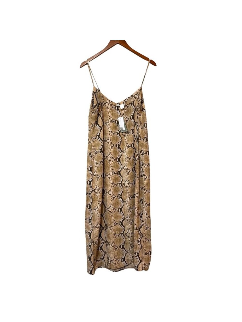 H&M Snakeskin Print Slip Dress Adjustable Straps Size M Recycled Polyester Blend - Picture 2 of 7